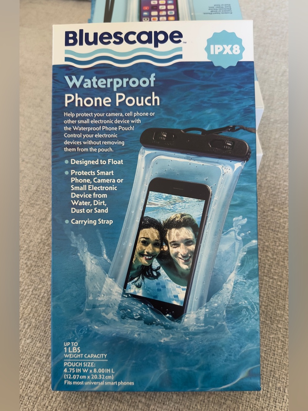 LOT OF 4 Waterproof Phone Pouch - Clear with Black Seal